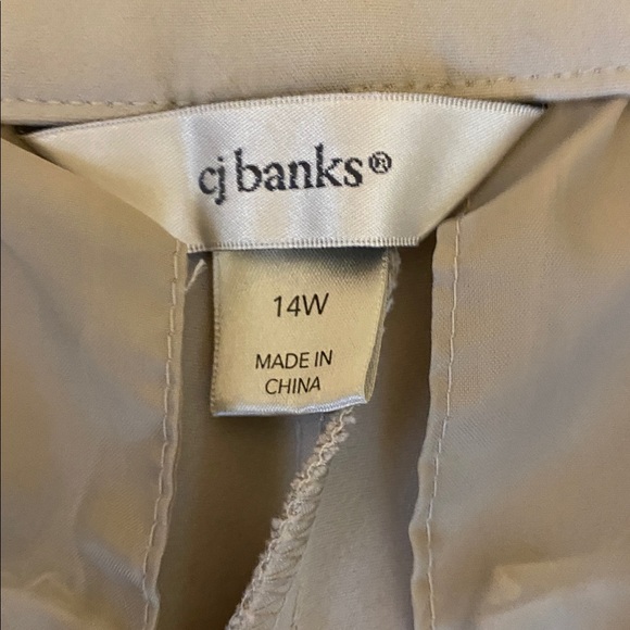 CJ Banks Cream Pants and Shein Black Top Ensemble - Picture 5 of 9